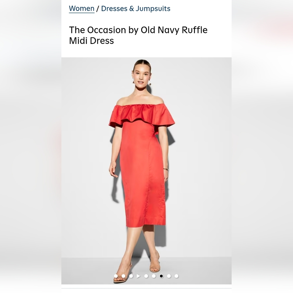 NWOT Old Navy Elegant Coral Off-Shoulder Dress